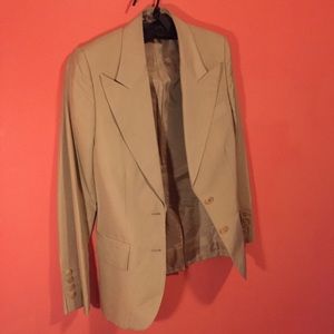 Vintage Silk Gucci Neutral Women’s Suit Jacket 100% Seta Silk EUC Made in Italy